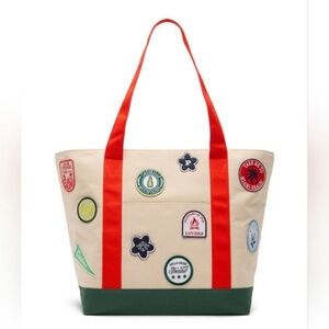 NWT 3 piece Victoria Secrets Tote Bag with Red Straps